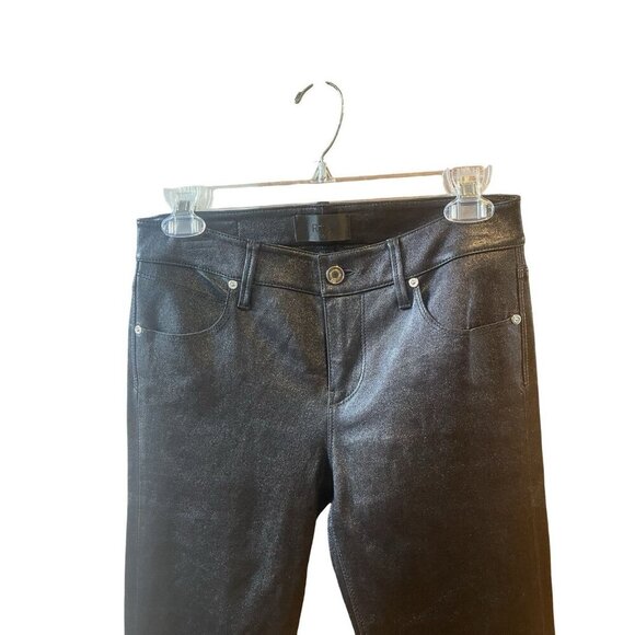 NWT RtA Kiki Flared Leather Cropped Shiny Pants Size 26 - Picture 9 of 15